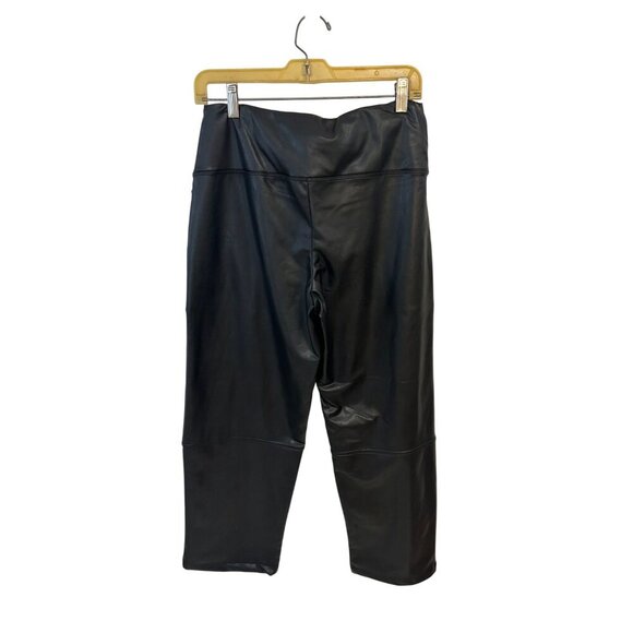 Nicole Miller Faux Leather Wide Leg High Waisted Tummy Control Pants NWT Medium - Picture 3 of 5